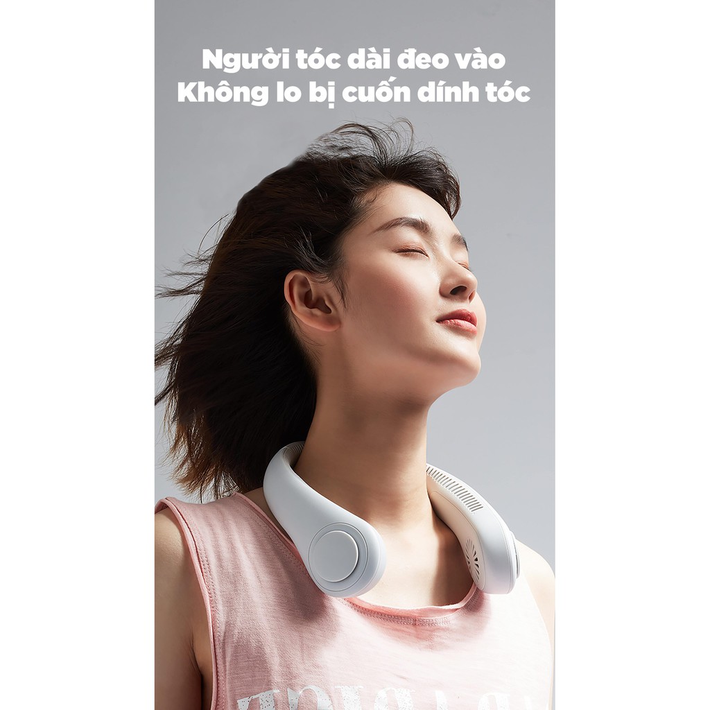 Quạt đeo cổ không cánh chính hãng JisuLife,thiết kế trẻ trung, hiện đại, biên độ thổi 360 độ, bảo hành chính hãng | BigBuy360 - bigbuy360.vn