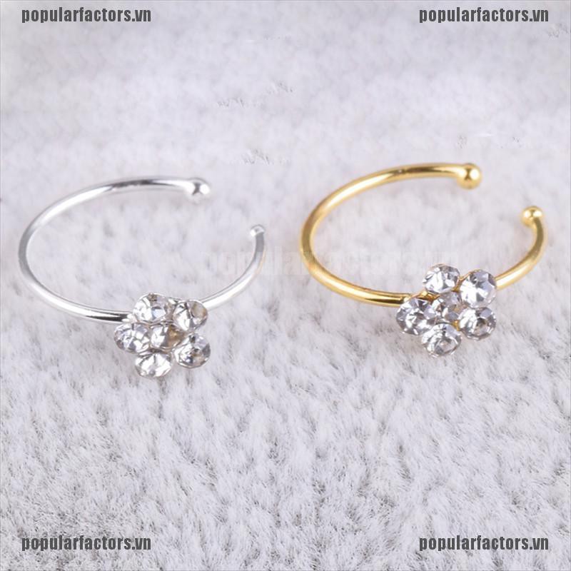 1 Khuyên Mũi Đính Đá Hình Hoa Nhỏ Xinh Thời Trang
