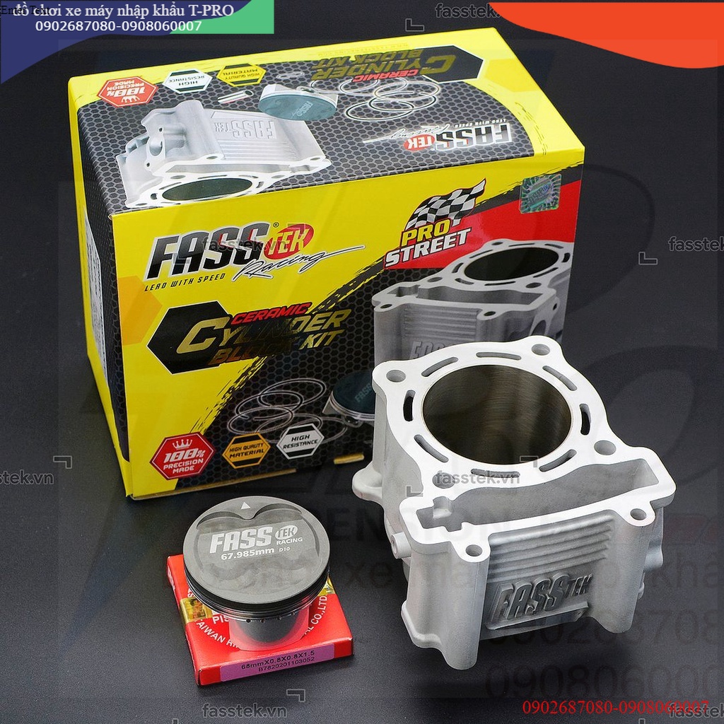 Bộ nòng kính trái nén Fasstek Racing 68mm, chân 32 V2 cho Exciter