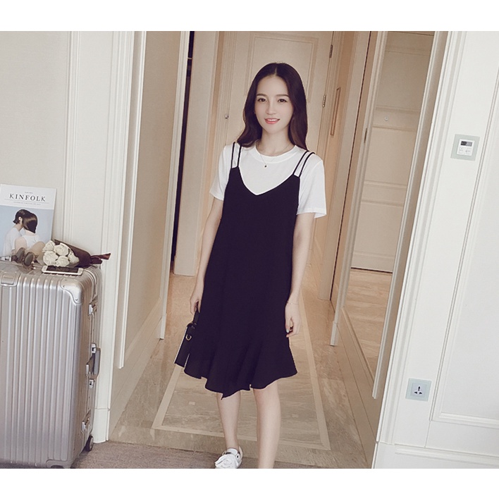 Đầm Đuôi Cá Hai Dây Thời Trang Hàn Quốc Cho Nữ