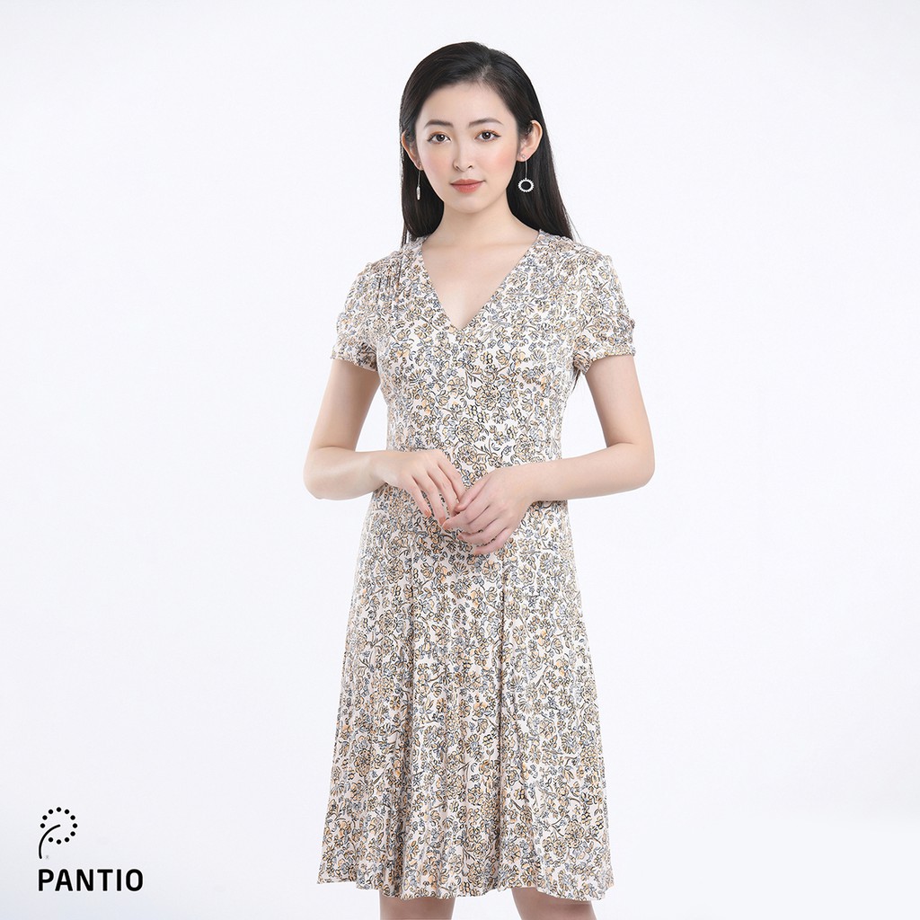 Đầm dạo phố dáng xòe tay ngắn FDP12450 - PANTIO