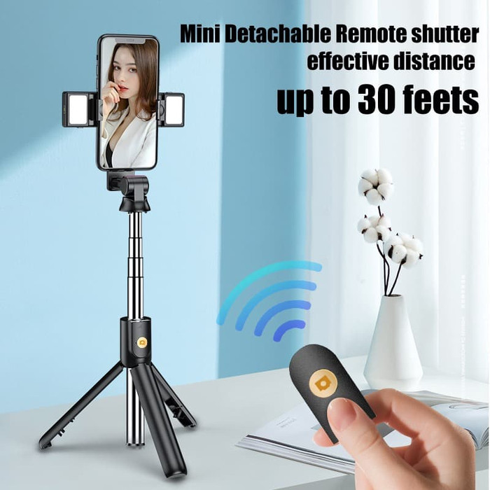 Gậy Chụp Ảnh Tự Sướng Kết Nối Bluetooth 3 Trong 1 Kèm Remote Điều Khiển Đèn Led | BigBuy360 - bigbuy360.vn