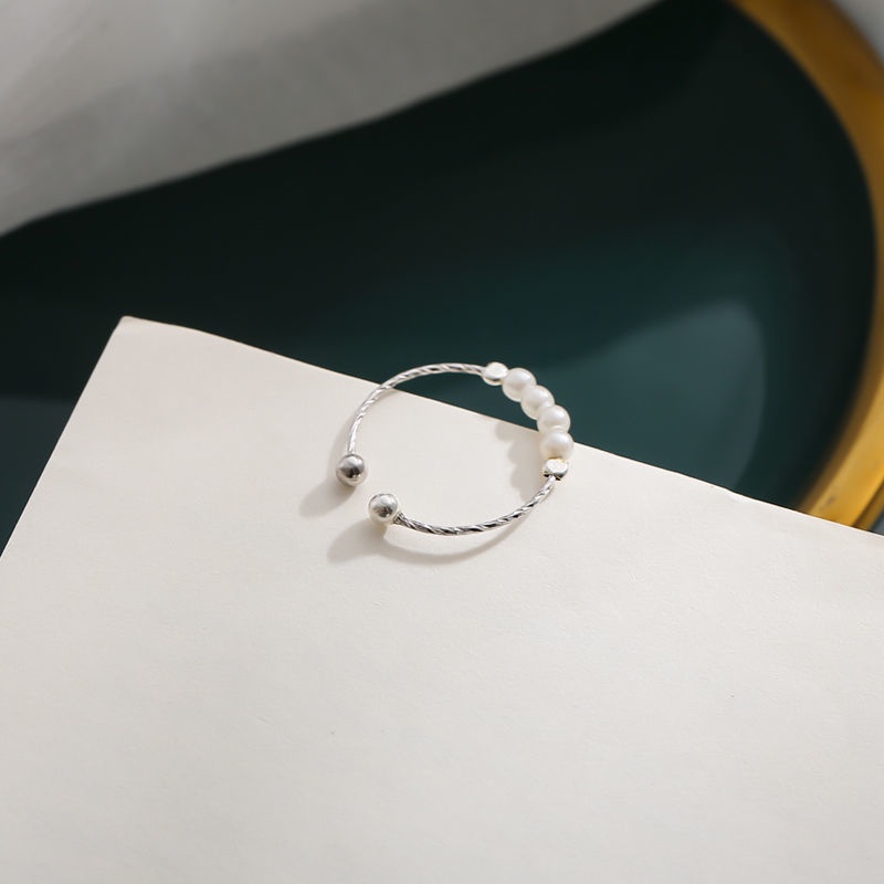 Nhẫn Hở Đính Ngọc Trai Đơn Giản Thời Trang