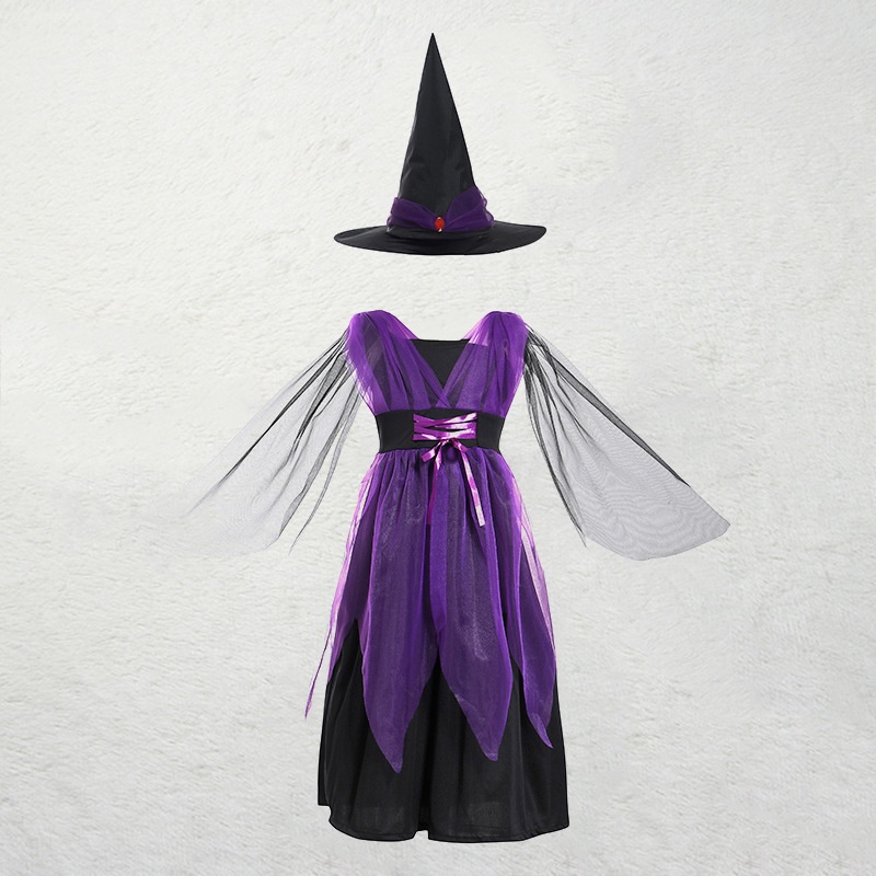Trang Phục Hóa Trang Halloween Nhân Vật Phù Thủy Cho Bé