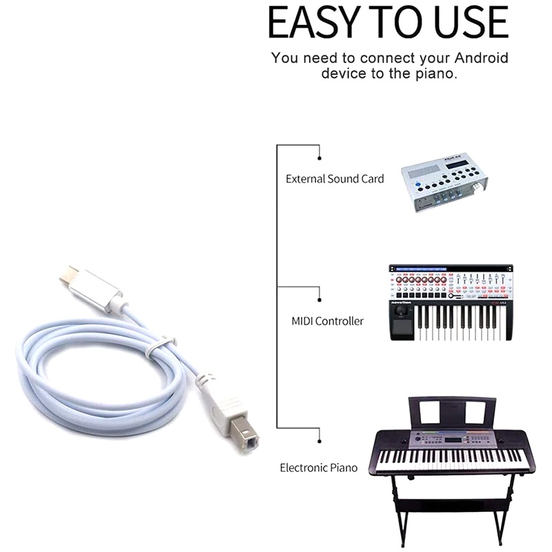 Dây Cáp Âm Thanh Cho Đàn Piano Cổng USB Type B Sang Midi