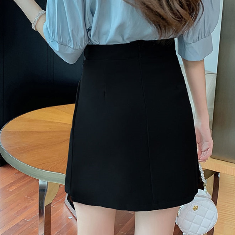 Chân Váy Ngắn Dáng Chữ a Màu Đen Chống Chói Thiết Kế Đơn Giản Thời Trang