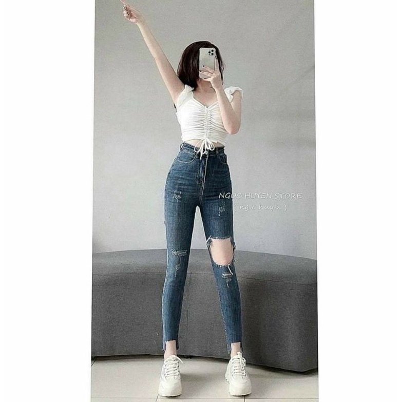 quần jaen bò ôm lưng cao shop mẹ táo