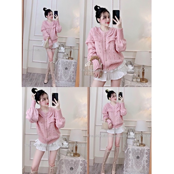 [ÁO CADIGAN] Áo Cardigan Nữ Tay Bồng Sợi Đan, Áo Choàng Thu Đông Len Dày | BigBuy360 - bigbuy360.vn