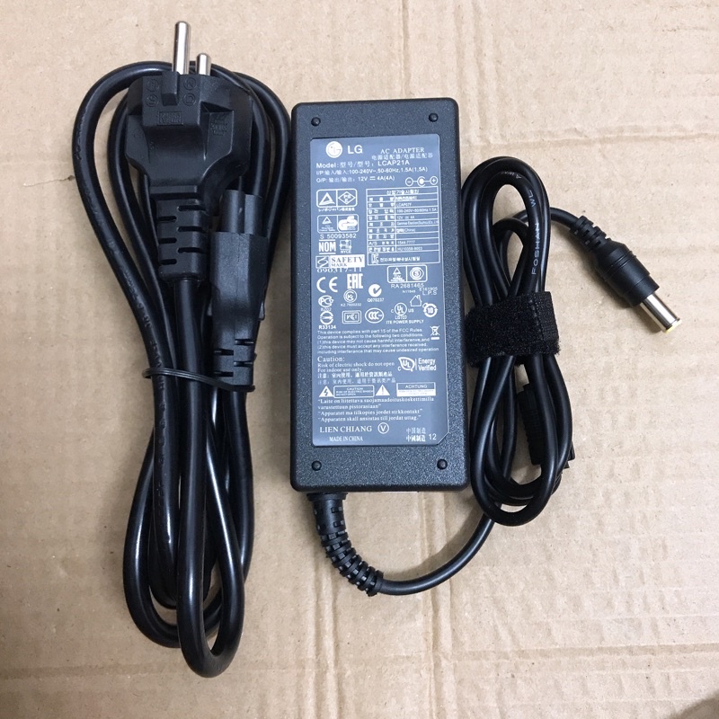 Adapter Nguồn 12V - 4A Cho Màn Hình Máy Tính LG - Kèm Dây Nguồn