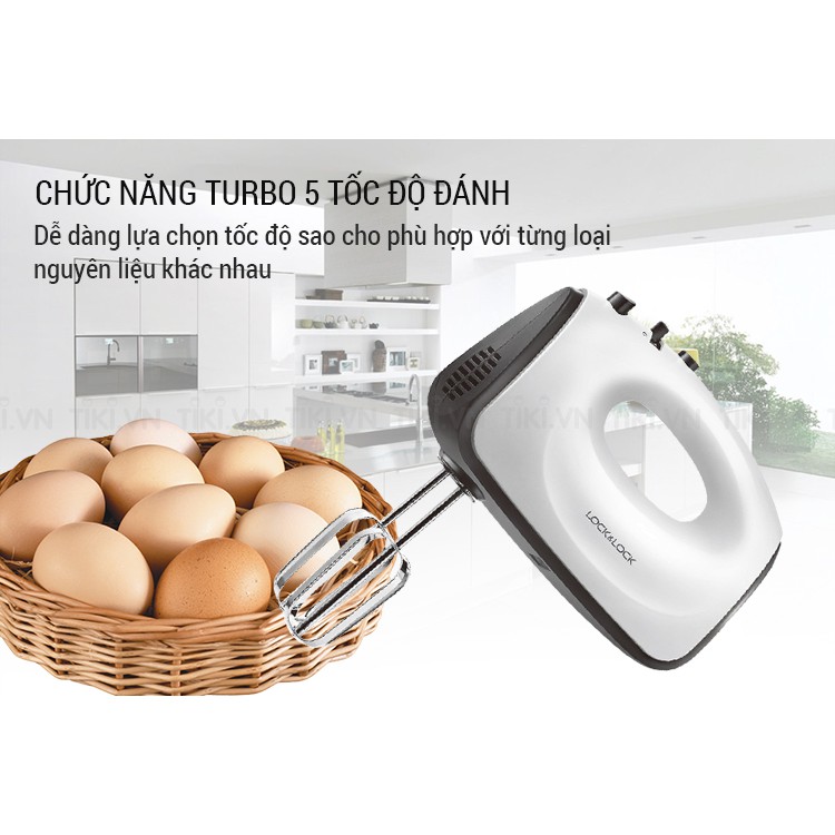 [CÓ HÀNG] Máy Đánh Trứng Lock&Lock Hand Mixer EJM501BLK (300W) CG CENTER