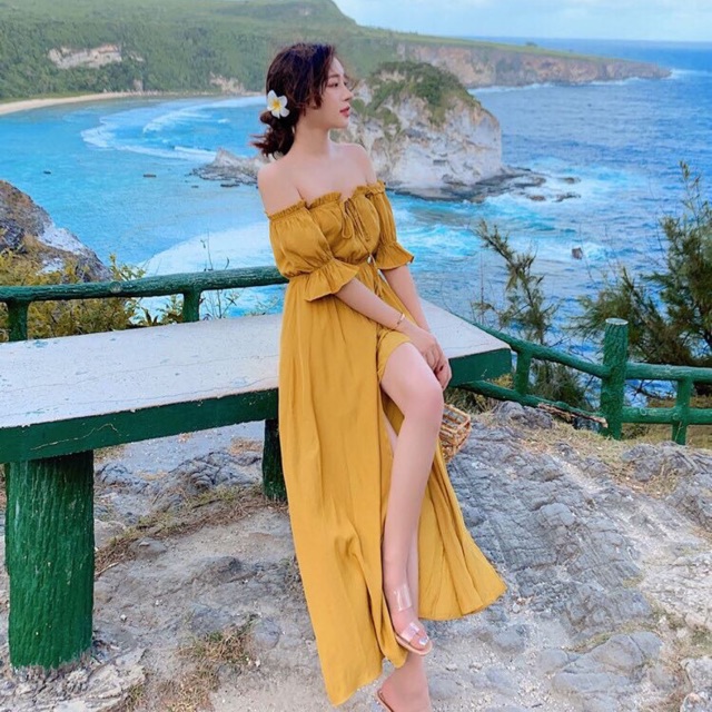 Váy maxi trễ vai