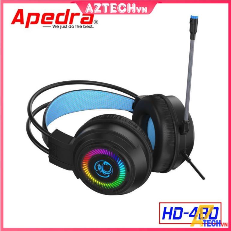 Tai Nghe Gaming Chụp Tai Có Mic APERA HD-480 (Jack cắm USB 7.1) Cho Máy Tính Laptop - Bảo Hành 6 Tháng