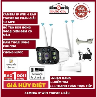 Camera yoosee ngoài trời 1080p 4 râu 8led hỗ trợ 4 đèn hồng ngoại và 4 đèn LED-Bảo Hành 2 năm