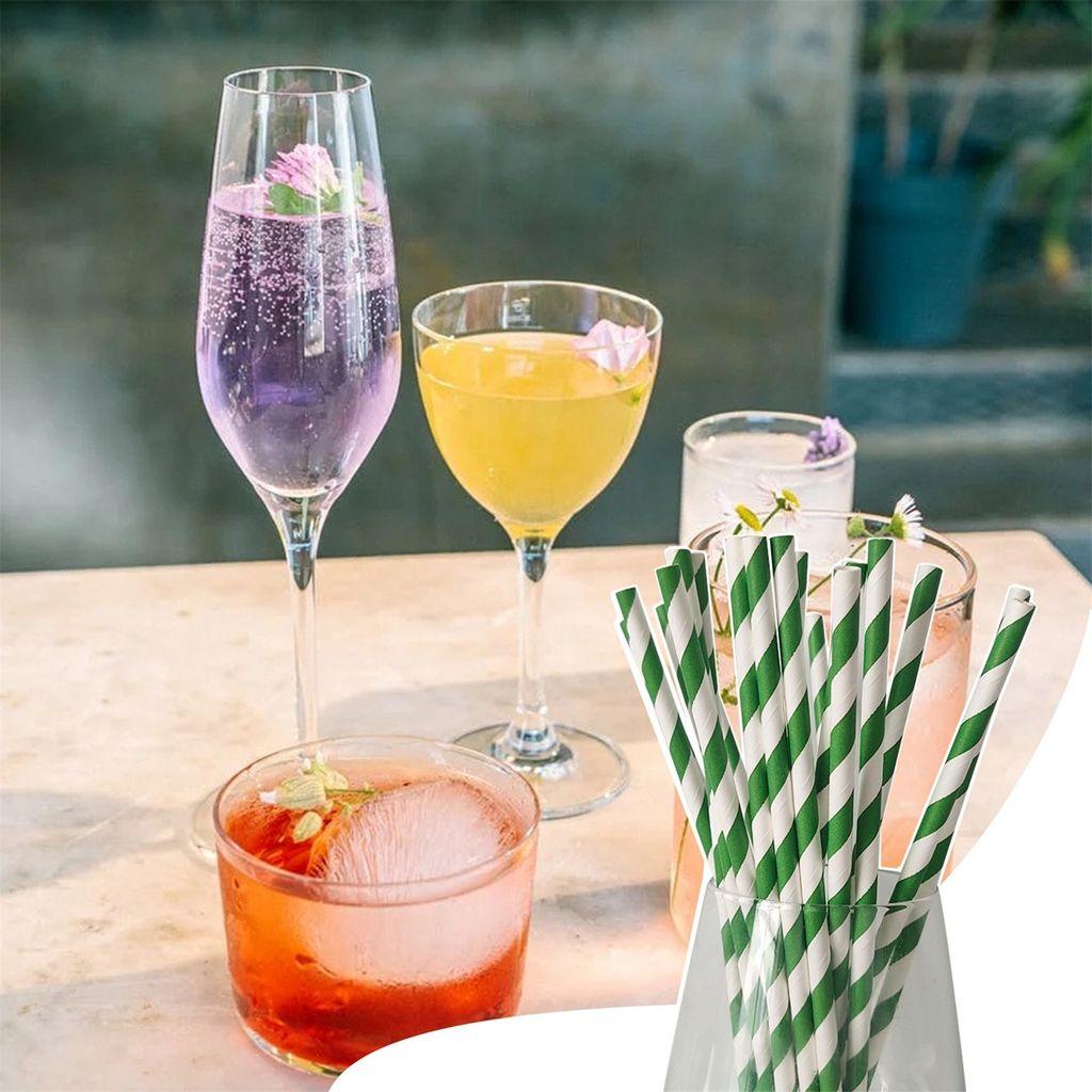 Ống Hút Giấy Tự Nhiên Họa Tiết Sọc Phân Hủy Sinh Học Chất Lượng Cao Cho Đám Cưới