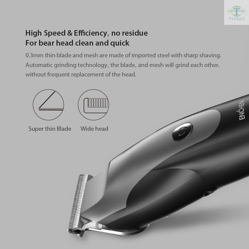 Ť XIAOMI ENCHEN Hummingbird Electric Hair Clipper USB Charging Razor Hair Trimmer With 3 Hair Comb Hair Salon Style For