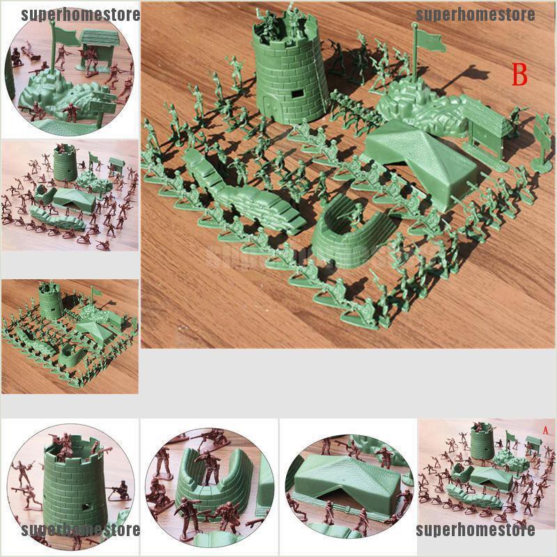 Set 100 Mô Hình Lính Quân Đội Bằng Nhựa 4cm