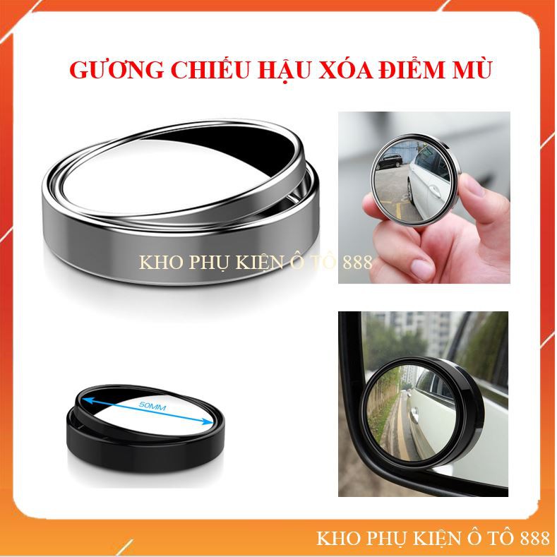 [FREESHIP] Gương chiếu hậu xóa điểm mù góc nghiêng 360 độ đường kính 55mm hai màu đen, bạc