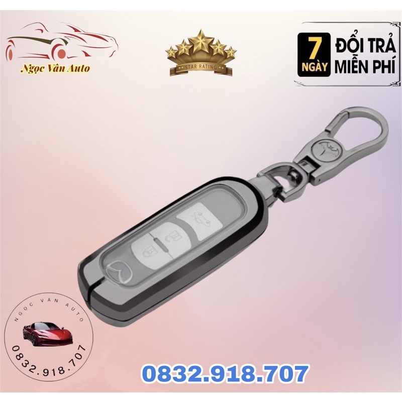 Ốp chìa khóa inox MAZDA 3 - MAZDA 6 - MAZDA CX5 - CX8 mẫu 02