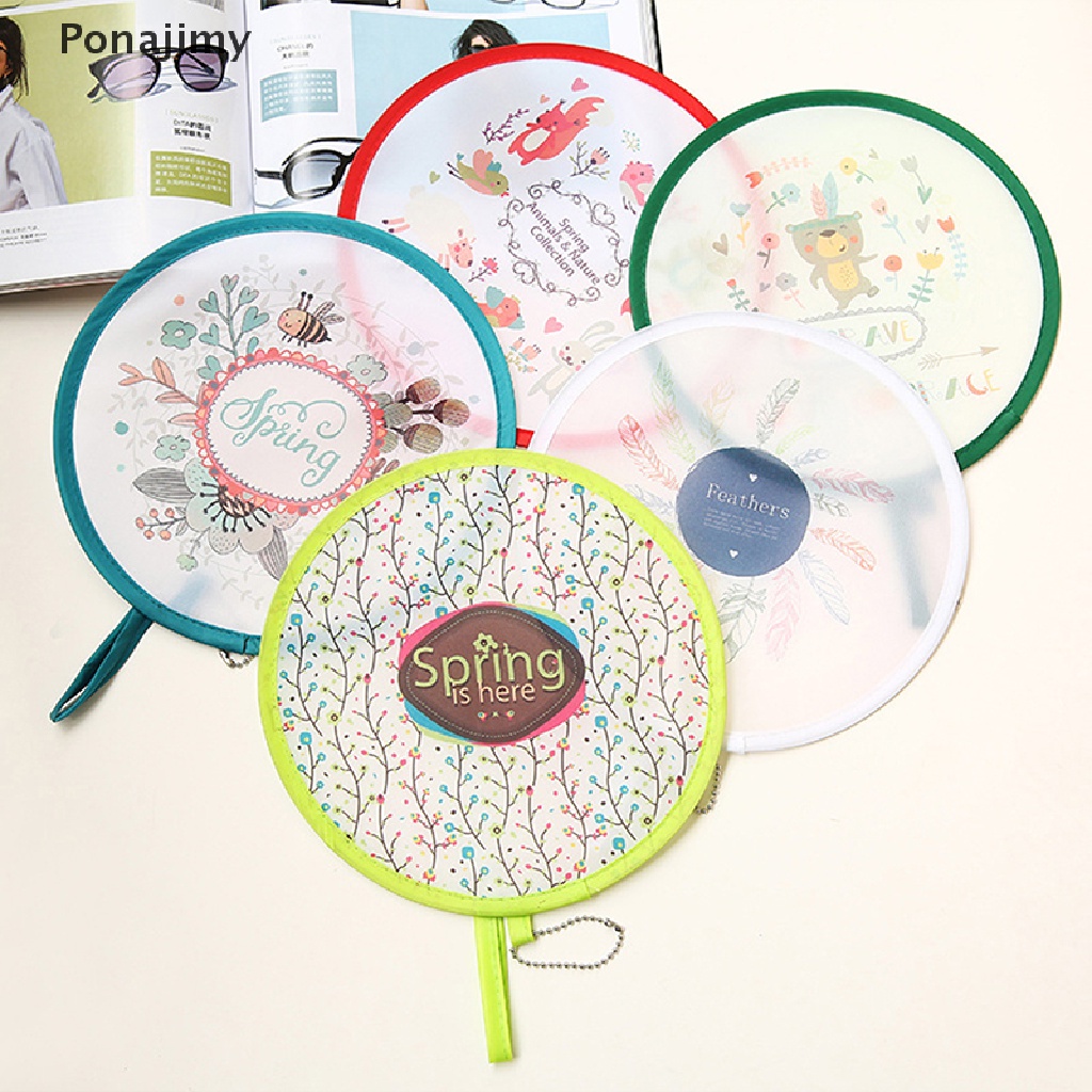 1 Quạt Xếp Cầm Tay Bằng Nylon Dùng Làm Quà Tặng Mùa Hè