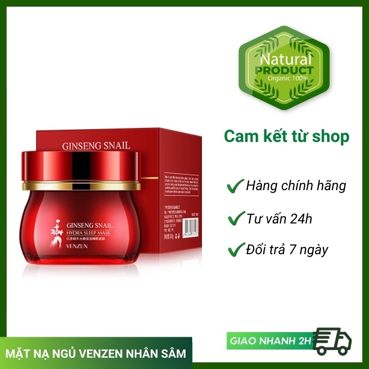 Mặt nạ ngủ dưỡng ẩm chuyên sâu Venzen tinh chất ốc sên nhân sâm đỏ