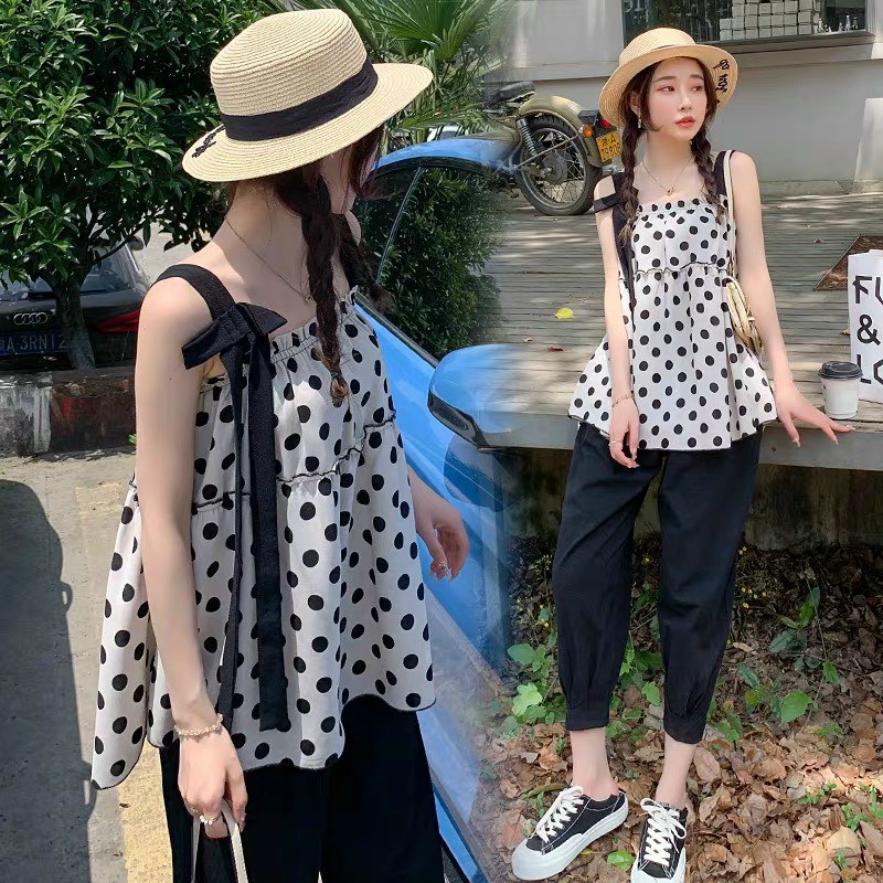 Bộ đồ bầu áo hai dây quần dài thời trang thiết kế M489 Mom and Baby