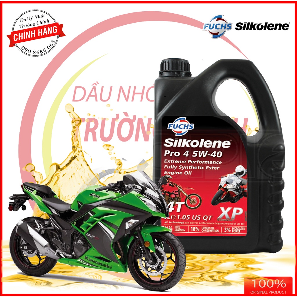 Nhớt Fuchs Silkolene Pro 4 5W40 10W40 thùng 4L tem 2 lớp