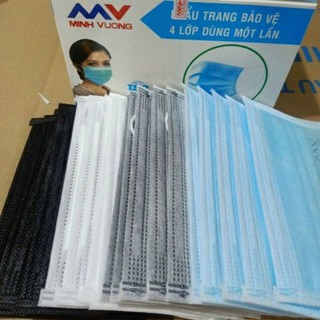 Khẩu Trang Y Tế 4 Lớp Minh Vượng - Hộp 50 Cái