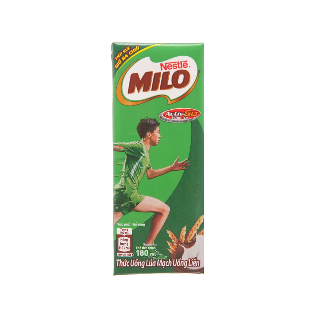 Combo 3 Lock Sữa Lúa Mạch Milo Active 180ml ( 4 hộp )