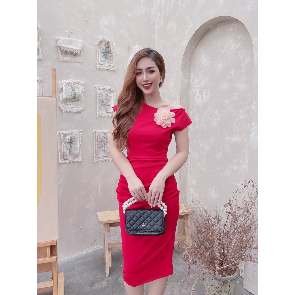 Đầm nữ body trễ vai, dáng dài cao cấp Nancy A49 | BigBuy360 - bigbuy360.vn