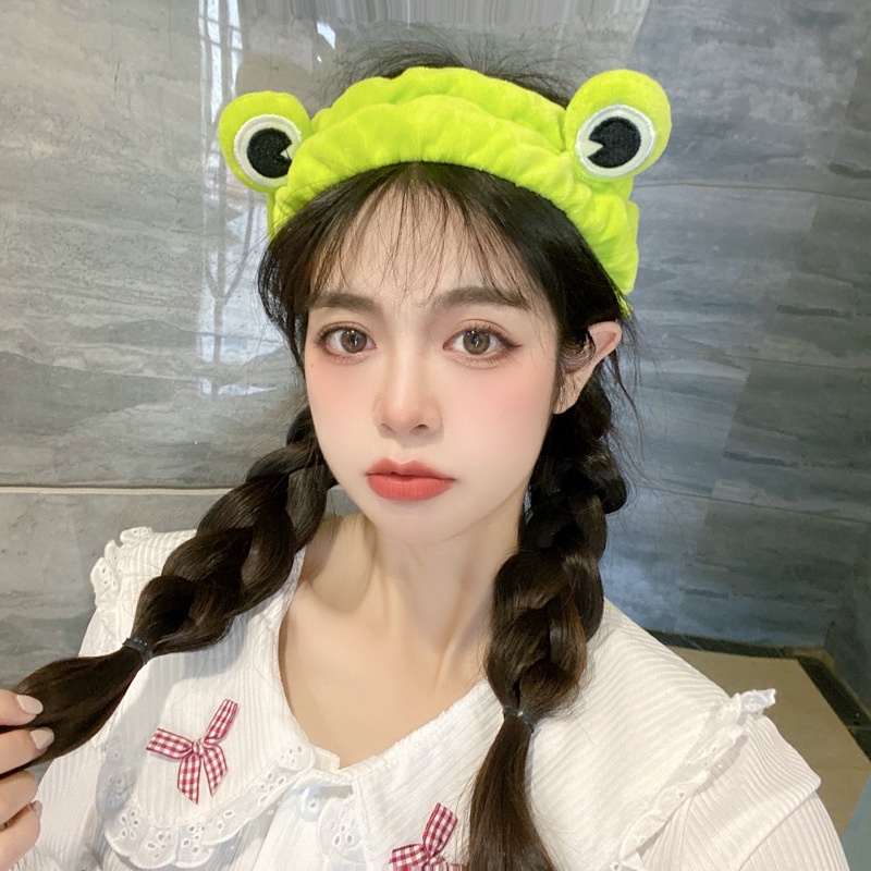 Băng Đô Cài Tóc / Bịt Mắt Hình Chú Ếch Hoạt Hình Phong Cách Hàn Quốc