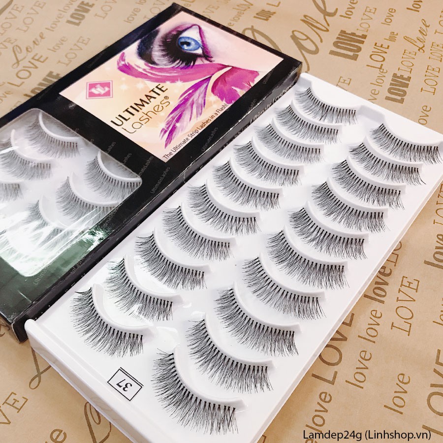 [số 37Đ] Mi giả gân trong tự nhiên Ultimate Lashes U.S.A hộp 10 cặp Lamdep24g