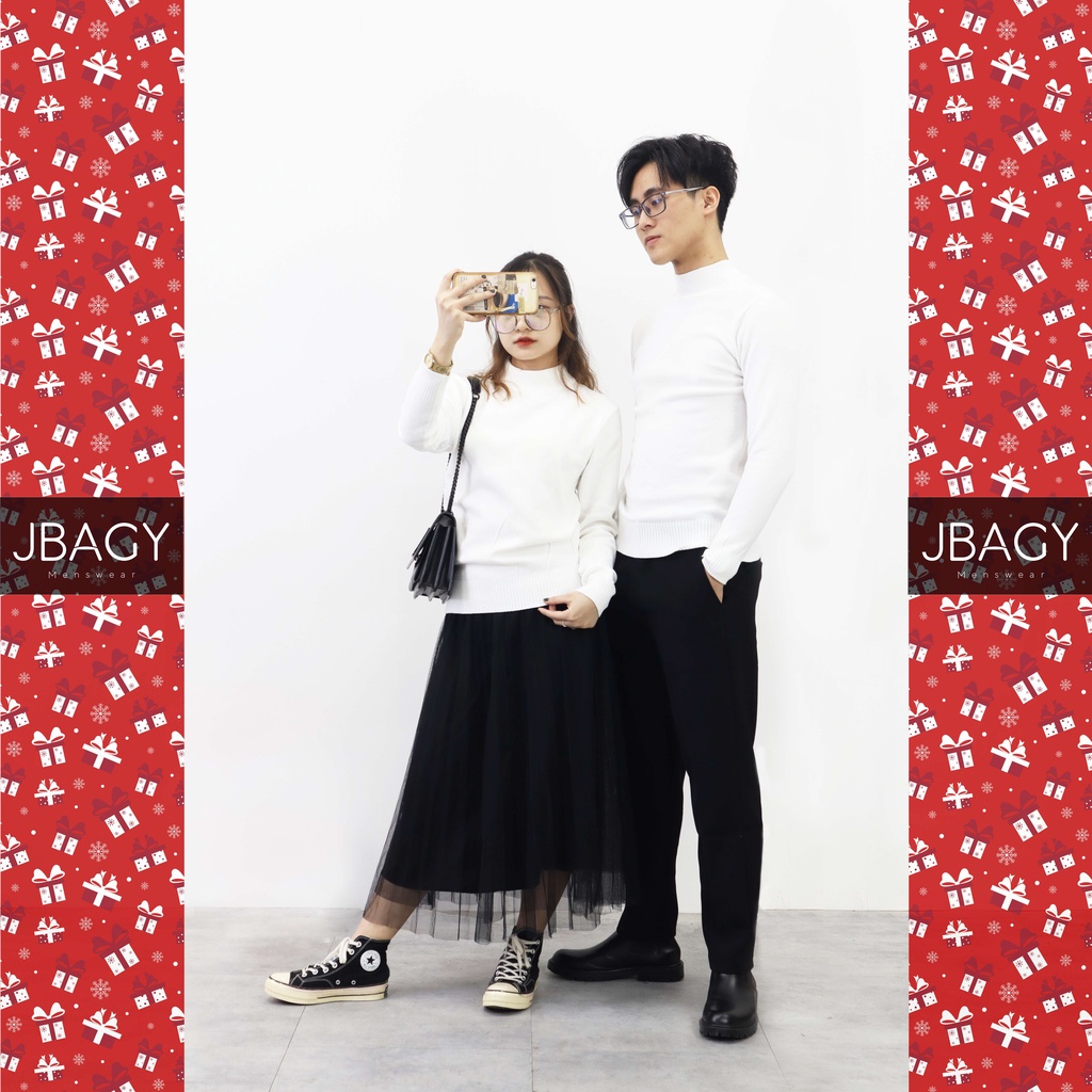 Áo len cổ 3 phần, áo len nam nữ dáng trơn vải len mền mại thương hiệu JBAGY - JL0101