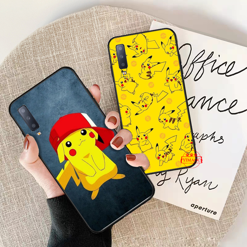 Samsung A3 A5 A6 Plus 2018 A8 A9 75Q fond d écran pokémon Soft Case