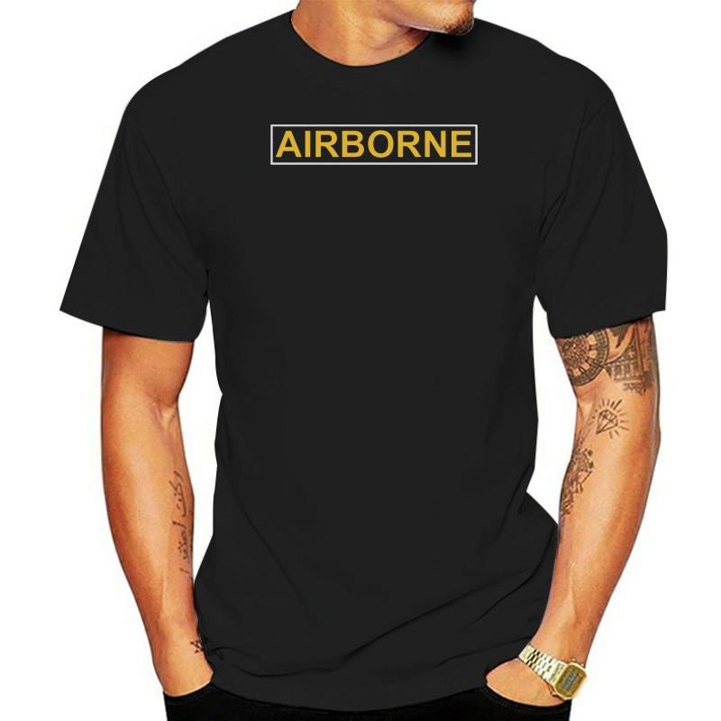 GILDAN Áo Thun Nam Màu Đen In Logo Airborne Phong Cách Quân Đội Mỹ 2022