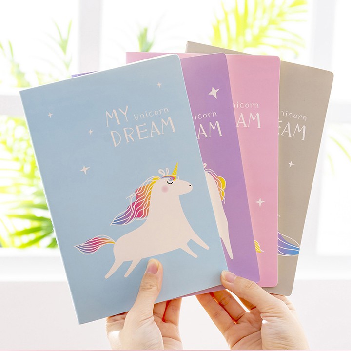 Vở học sinh kẻ ngang hình kì lân viên - Sổ tay unicorn dễ thương 30 trang