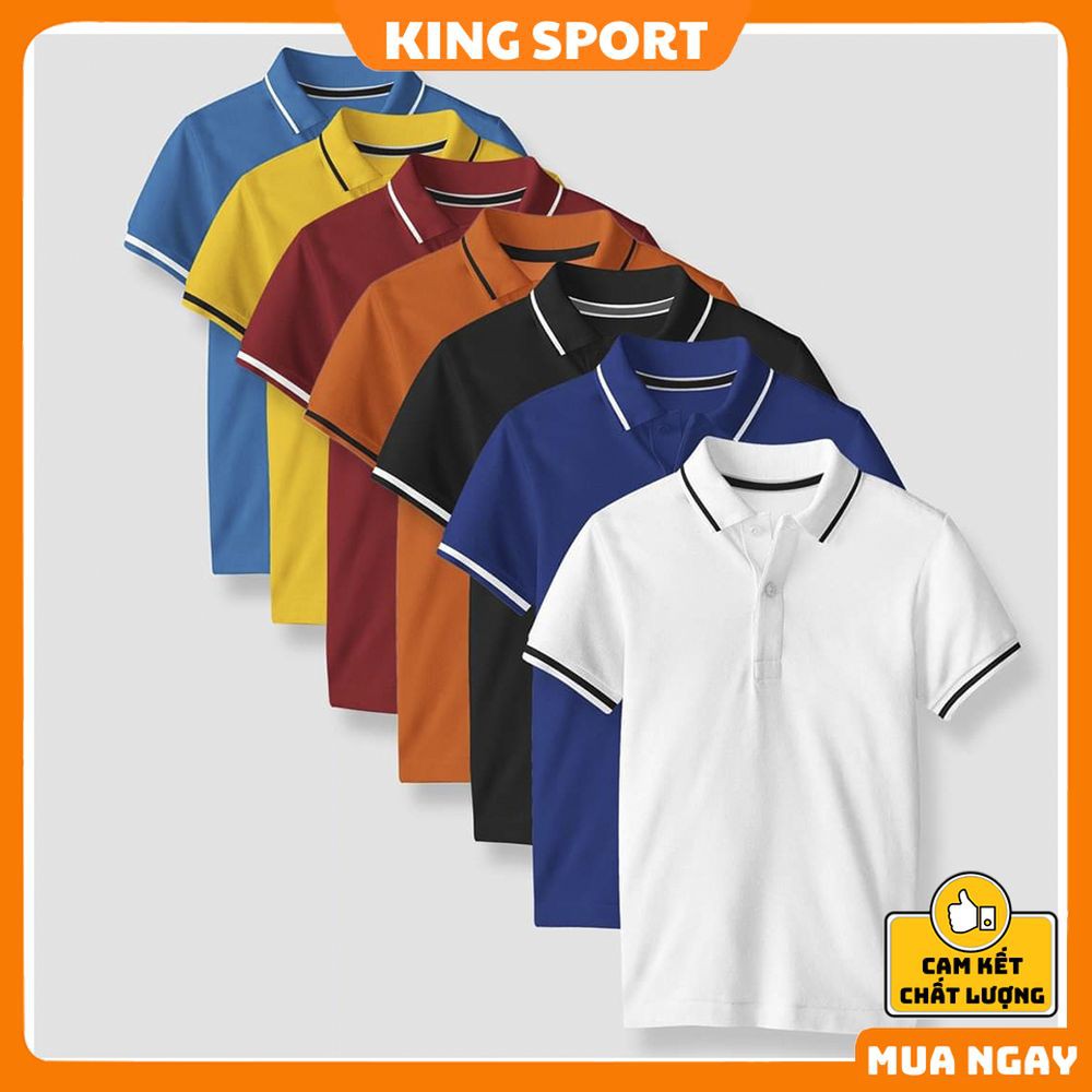 Áo polo nam cao cấp đẹp có cổ tay ngắn áo polo nữ form rộng unisex vải mè thoáng mát chính hãng KING SPORT