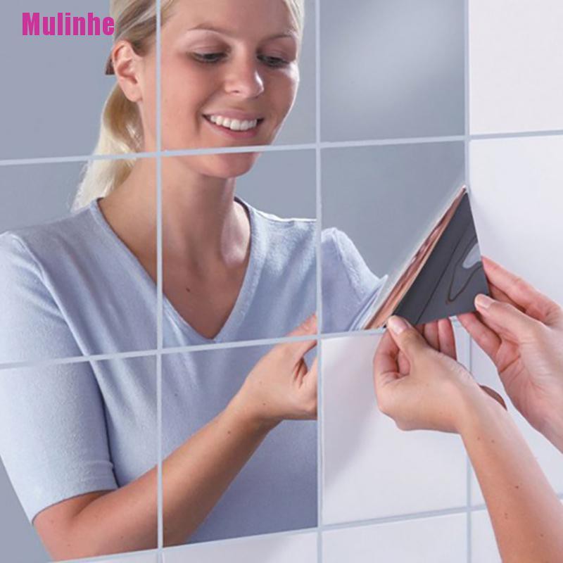 Đề Can Acrylic Tráng Gương Hình Vuông Dán Tường Trang Trí