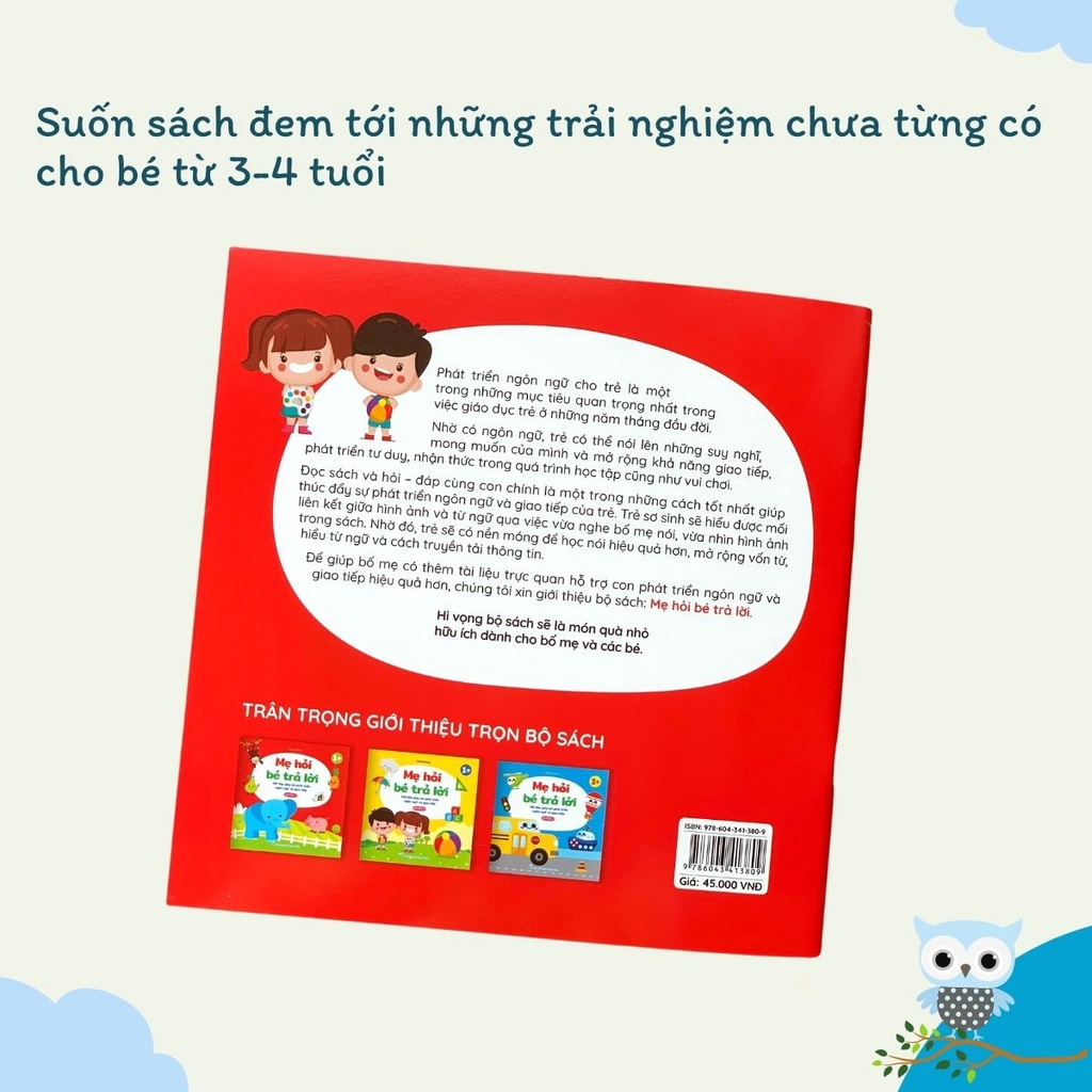 Sách - Bộ 3 Cuốn Mẹ Hỏi Bé Trả Lời - Hỏi Đáp Giúp Bé Phát Triển Ngôn Ngữ Và Giao Tiếp (Bộ 3 Cuốn)