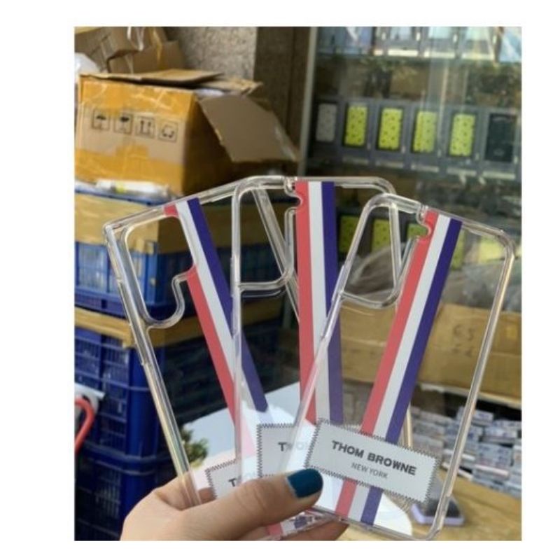 Ốp lưng Thom Browne sọc cờ mỹ cho samsung S22 Ultra , S22 plus , S22 sọc đỏ xanh chính hãng likgus