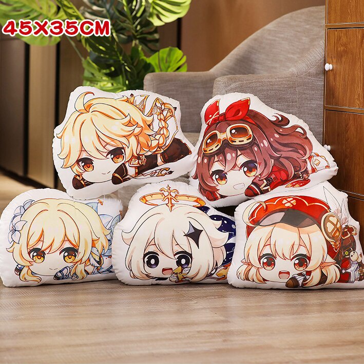 Đồ chơi nhồi bông hình Paimon Hu Tao Barbatos Kawaii Morax Diluc XIAO 45cm