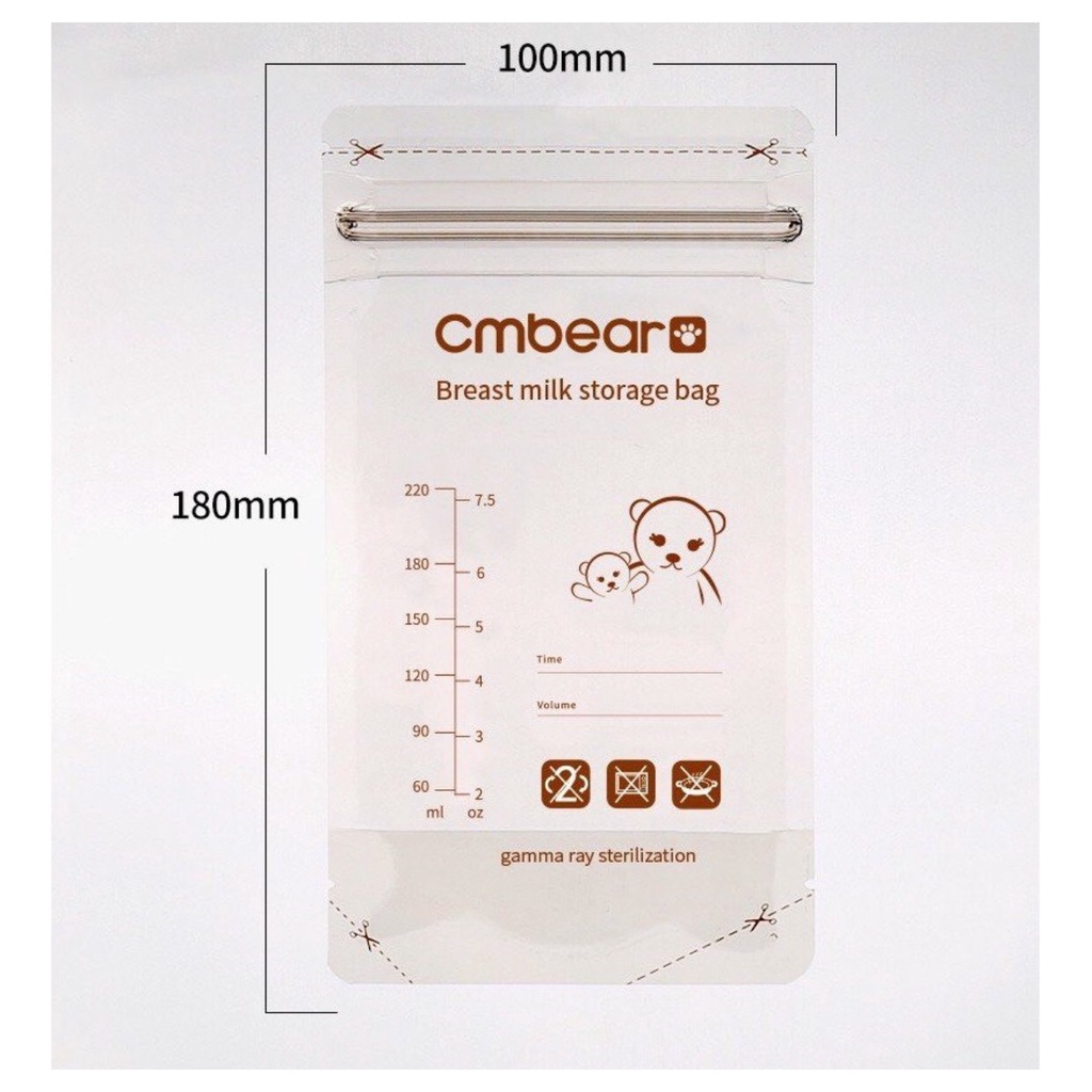 Hộp 30 gói trữ sữa cmbear 220ml