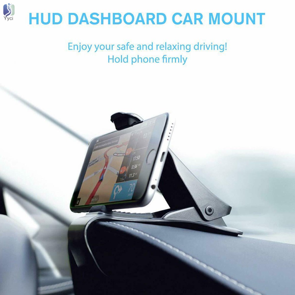 Yy Car Phone Holder Clip Mount Car HUD Dashboard Cellphone Cradle Clip for iPhone Samsung Huawei @VN