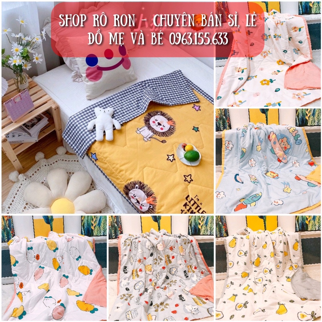 [1m2 * 1m5] Chăn cotton hè thu - Chăn nằm điều hòa cho bé - Shoproron