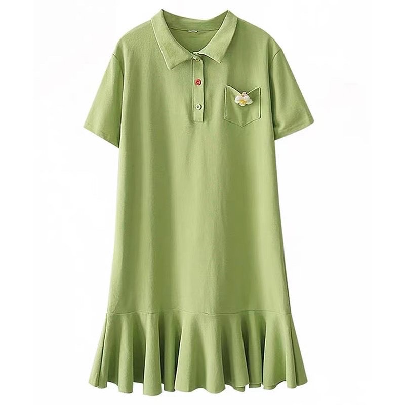 Váy polo xuông đuôi cá tag hoa gài <3