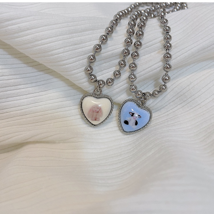 Dễ Thương Vòng cổ Mặt Hình Thỏ Và Bò Sữa Đáng Yêu Cho Nữ