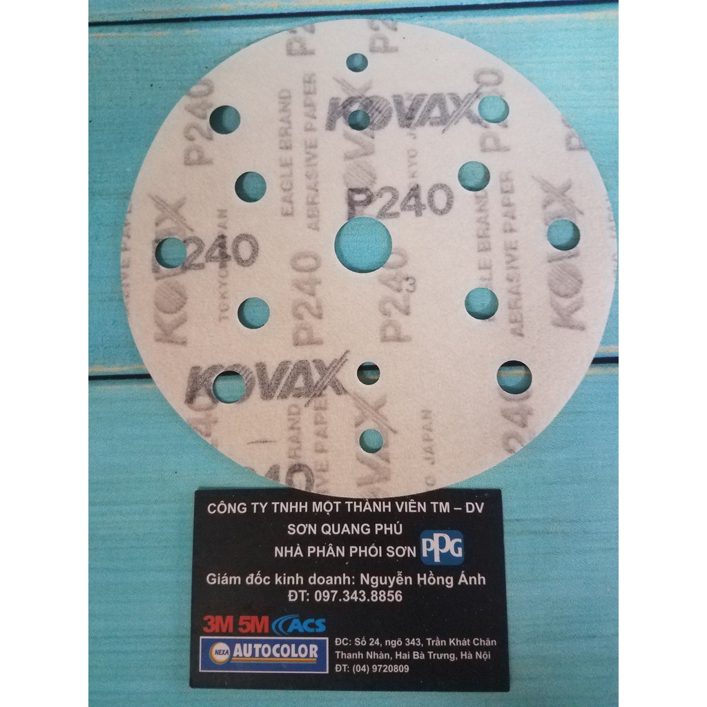 50 tờ Ráp chà khô , Giấy nhám chà khô tròn 150mm Kovax P180 P240 P320 P400