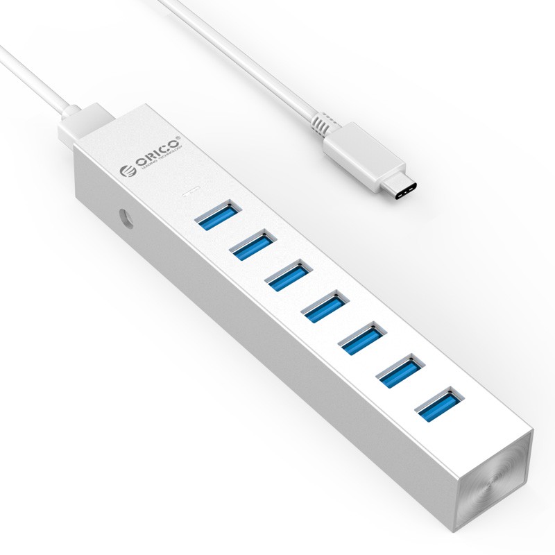 [Mã SKAMA07 giảm 8% đơn 250k]Hub USB 3.0 7 Cổng Type-C Orico ASH7-U3 - Bảo Hành Chính Hãng Orico 12 Tháng |Ben Computer