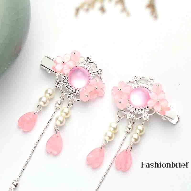 ❤BRIEF New Ancient Style Tassel Hanfu Headwear Wedding Bridal Hair Accessories Flower Mermaid Tassel