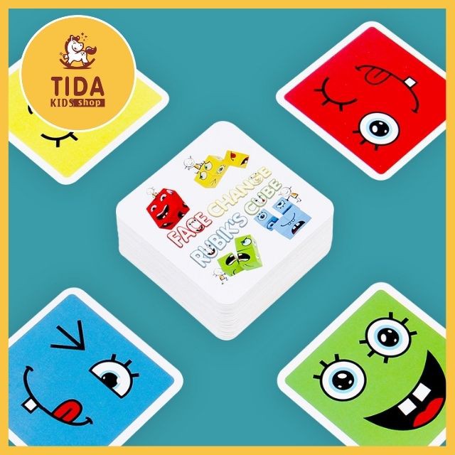 Rubik Biến Thể ⚡ HOT TREND ⚡ Face Change Rubik’s Cube, Rubik Gỗ Mặt Cười Cảm Xúc, Khối Lập Phương Xả Stress, TIDA KIDS