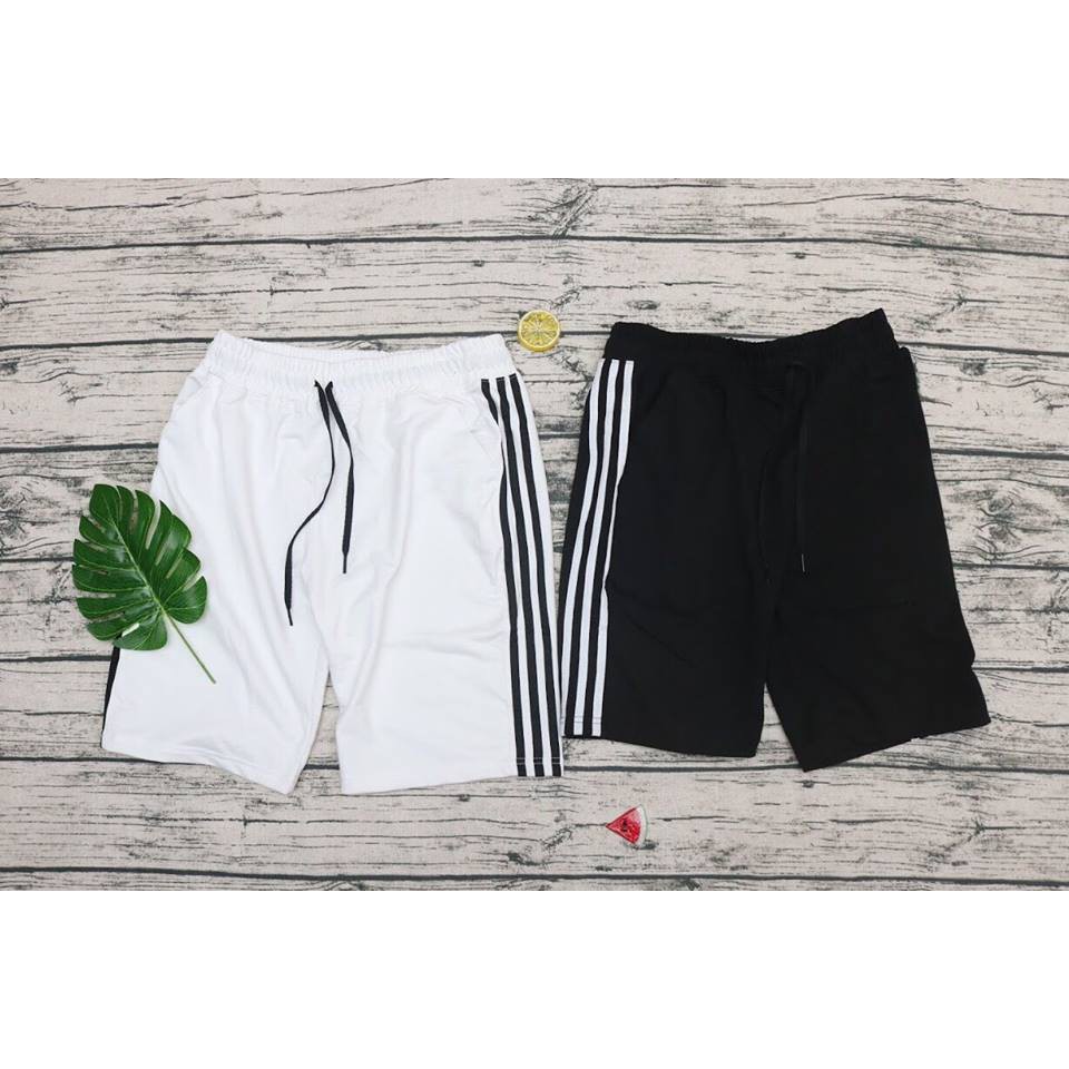 Quần Short Thun Thể Thao Sọc Nam Nữ Unisex